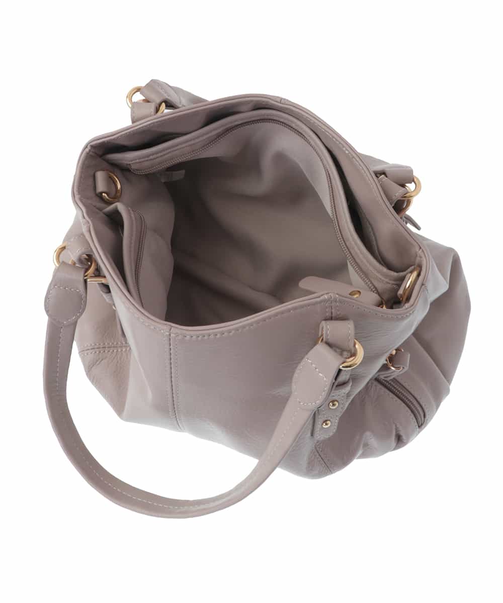 BPKGV03260 MK MICHEL KLEIN BAG(MK ミッシェルクラン バッグ) [2WAY]ベルトアクセントラウンドレザートートバッグ ピンク