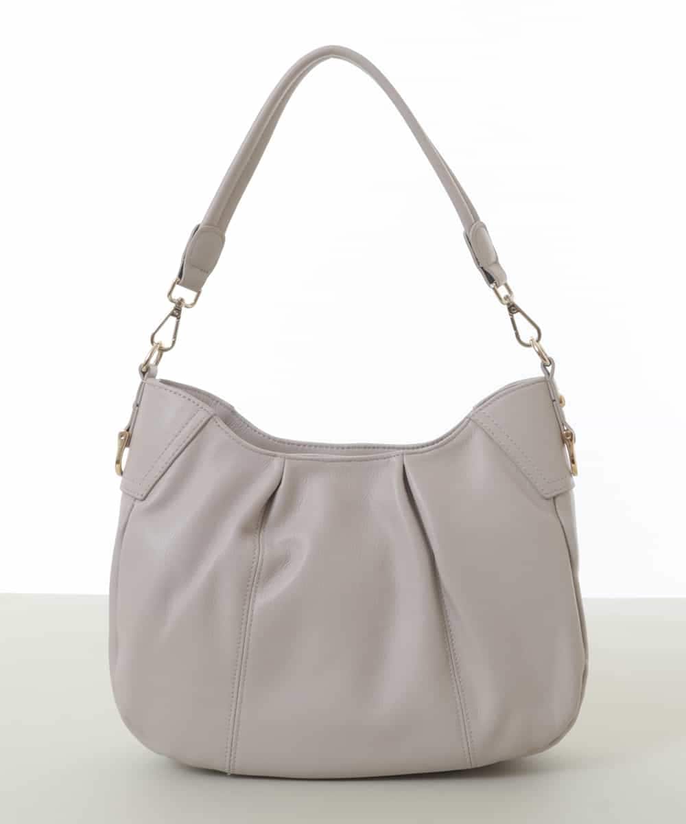 BPKGV07260 MK MICHEL KLEIN BAG(MK ミッシェルクラン バッグ) 【2WAY】切り替えタックデザインハンドルバッグ ライトグレー