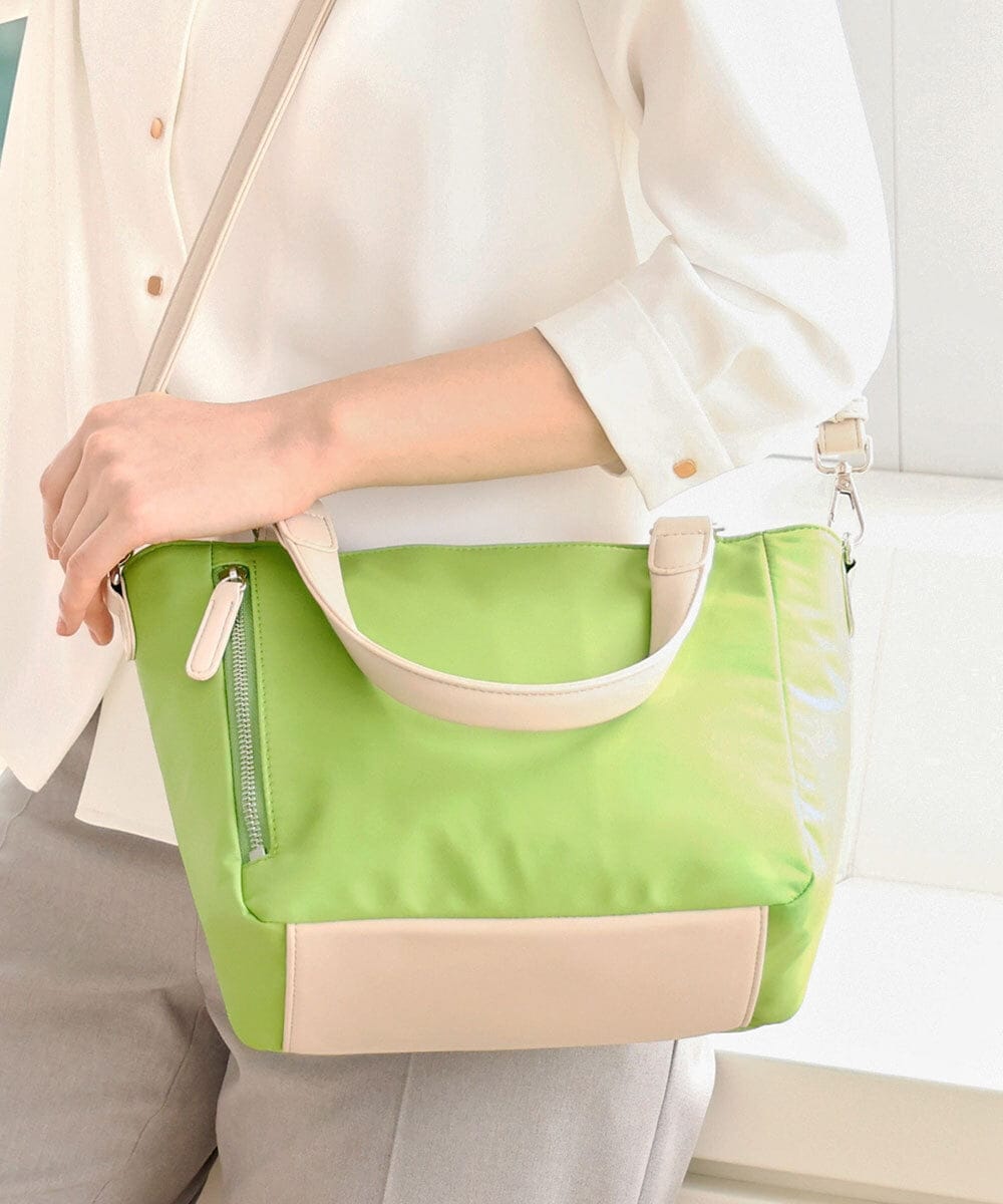BPRAA13150 MK MICHEL KLEIN BAG(MK ミッシェルクラン バッグ) [2WAY]異素材ジョイントミニトートバッグ グリーン
