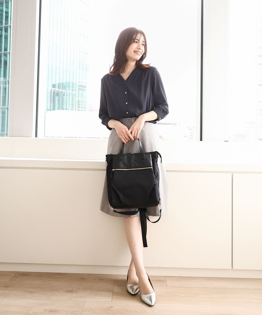 BPRAA22150 MK MICHEL KLEIN BAG(MK ミッシェルクラン バッグ) [3WAY/撥水加工]異素材MIXナイロンリュック ライトブルー