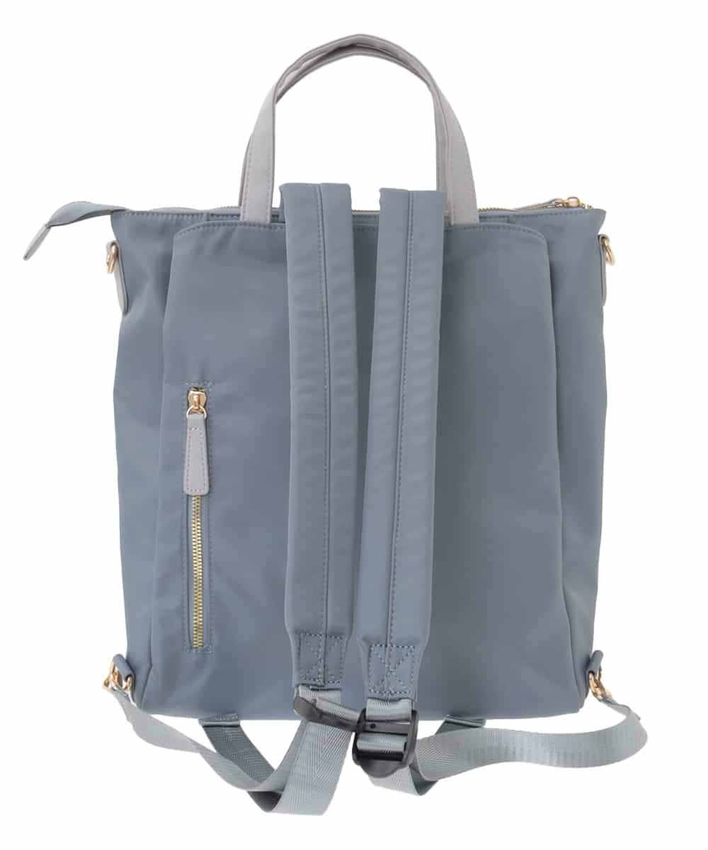 BPRAA22150 MK MICHEL KLEIN BAG(MK ミッシェルクラン バッグ) [3WAY/撥水加工]異素材MIXナイロンリュック ライトブルー