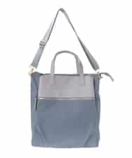BPRAA22150 MK MICHEL KLEIN BAG(MK ミッシェルクラン バッグ) [3WAY/撥水加工]異素材MIXナイロンリュック ライトブルー