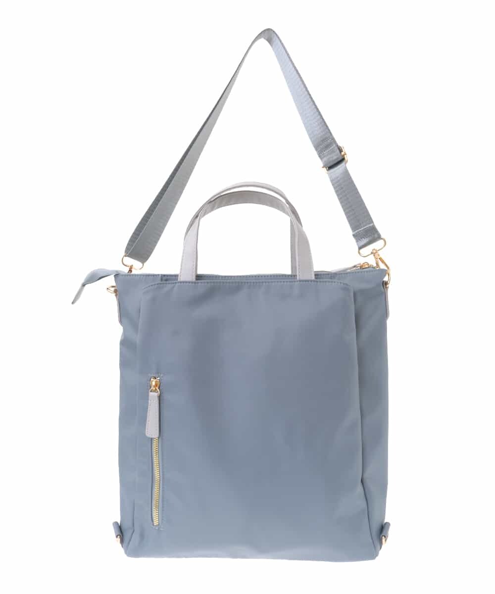 BPRAA22150 MK MICHEL KLEIN BAG(MK ミッシェルクラン バッグ) [3WAY/撥水加工]異素材MIXナイロンリュック ライトブルー