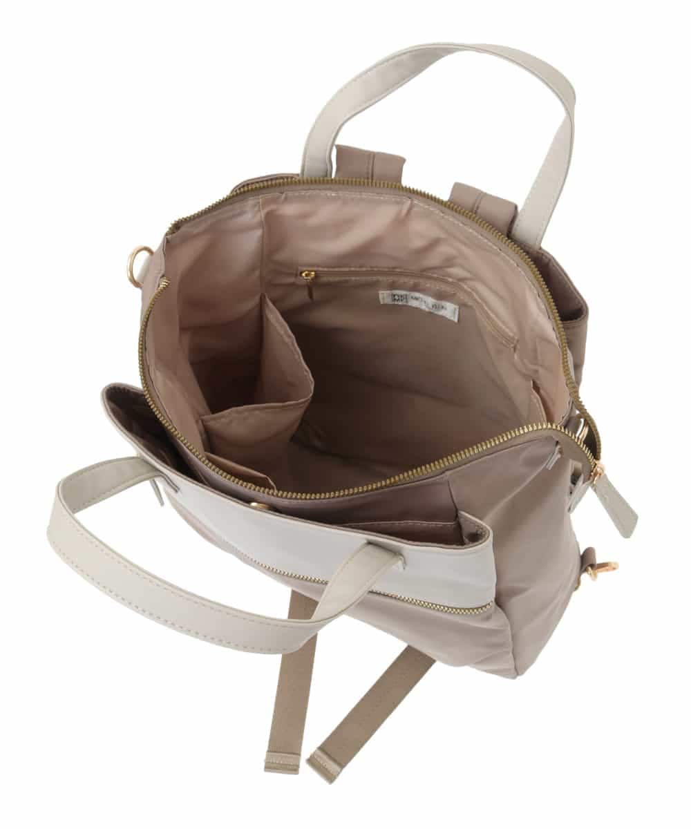 BPRAA22150 MK MICHEL KLEIN BAG(MK ミッシェルクラン バッグ) [3WAY/撥水加工]異素材MIXナイロンリュック ライトブルー
