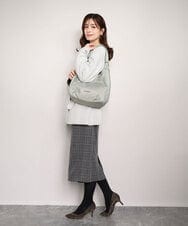 BPRAG11150 MK MICHEL KLEIN BAG(MK ミッシェルクラン バッグ) [2WAY]異素材ジョイントラウンドナイロントート グレージュ×ライトグリーン