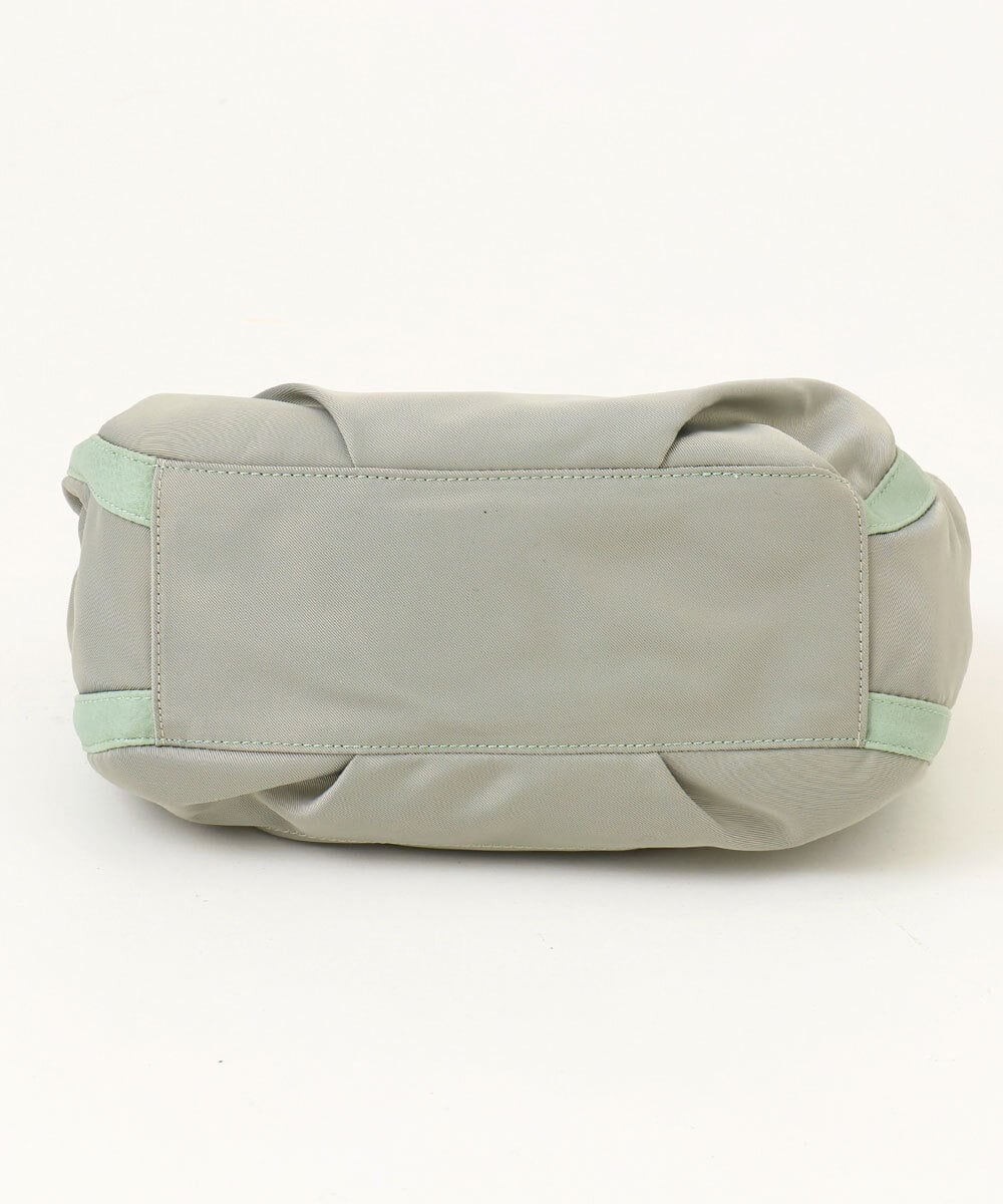BPRAG11150 MK MICHEL KLEIN BAG(MK ミッシェルクラン バッグ) [2WAY]異素材ジョイントラウンドナイロントート グレージュ×ライトグリーン