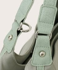 BPRAG11150 MK MICHEL KLEIN BAG(MK ミッシェルクラン バッグ) [2WAY]異素材ジョイントラウンドナイロントート グレージュ×ライトグリーン