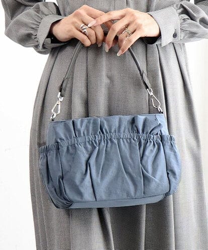 BPRAG95150 MK MICHEL KLEIN BAG [2WAY]フリルギャザーコンパクトショルダーバッグ