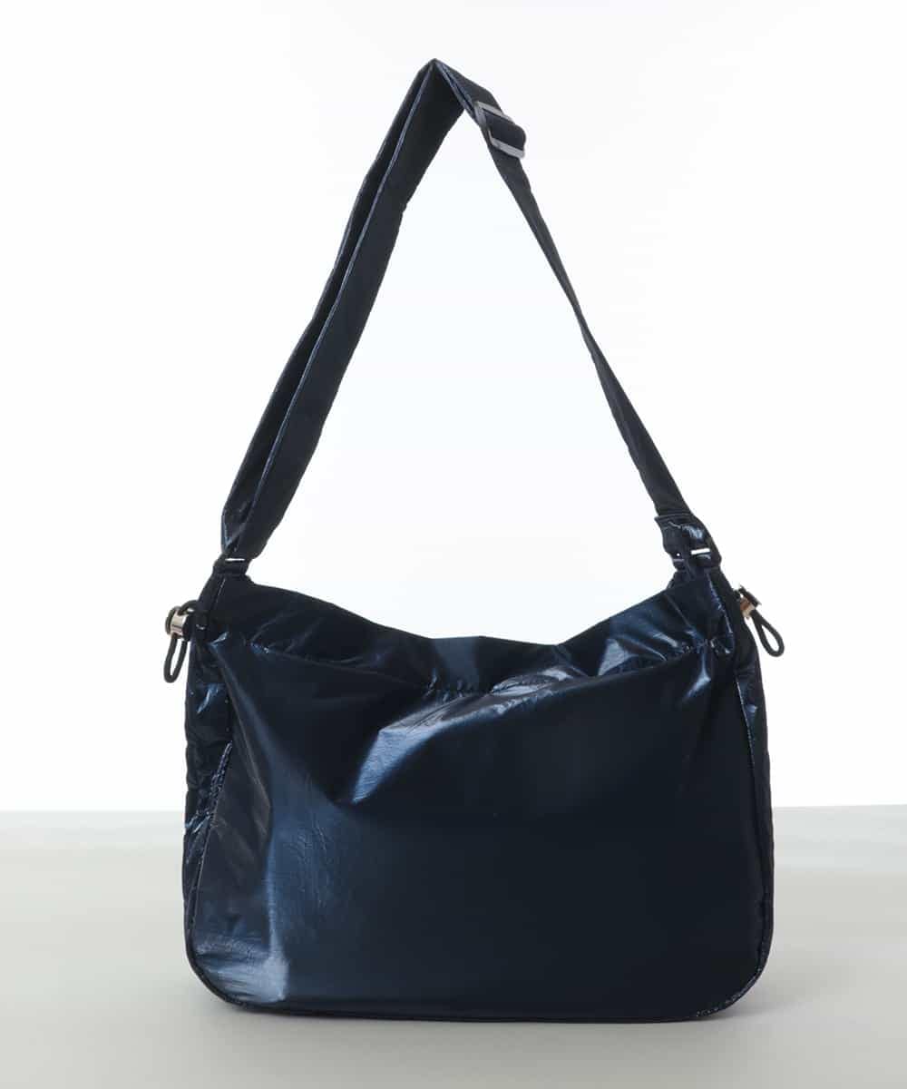 BPRAV23130 MK MICHEL KLEIN BAG(MK ミッシェルクラン バッグ) ドロストデザインメタリックショルダーバッグ ネイビー