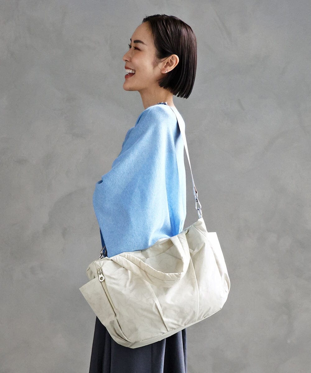 BPRGA43160 MK MICHEL KLEIN BAG(MK ミッシェルクラン バッグ) [2WAY/A4収納可]スター柄タックデザイントートバッグ アイボリー