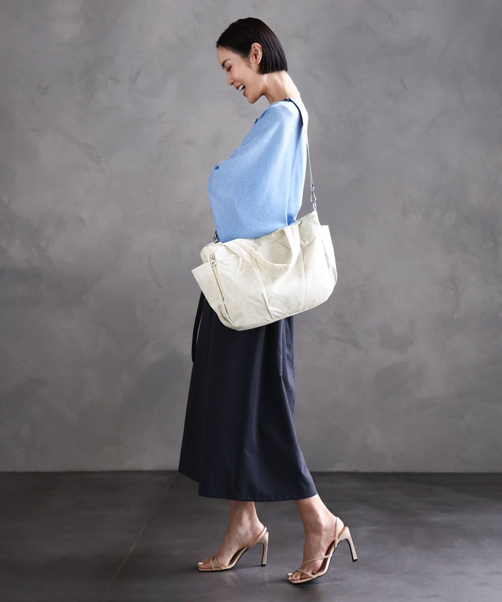 BPRGA43160 MK MICHEL KLEIN BAG(MK ミッシェルクラン バッグ) [2WAY/A4収納可]スター柄タックデザイントートバッグ グレー