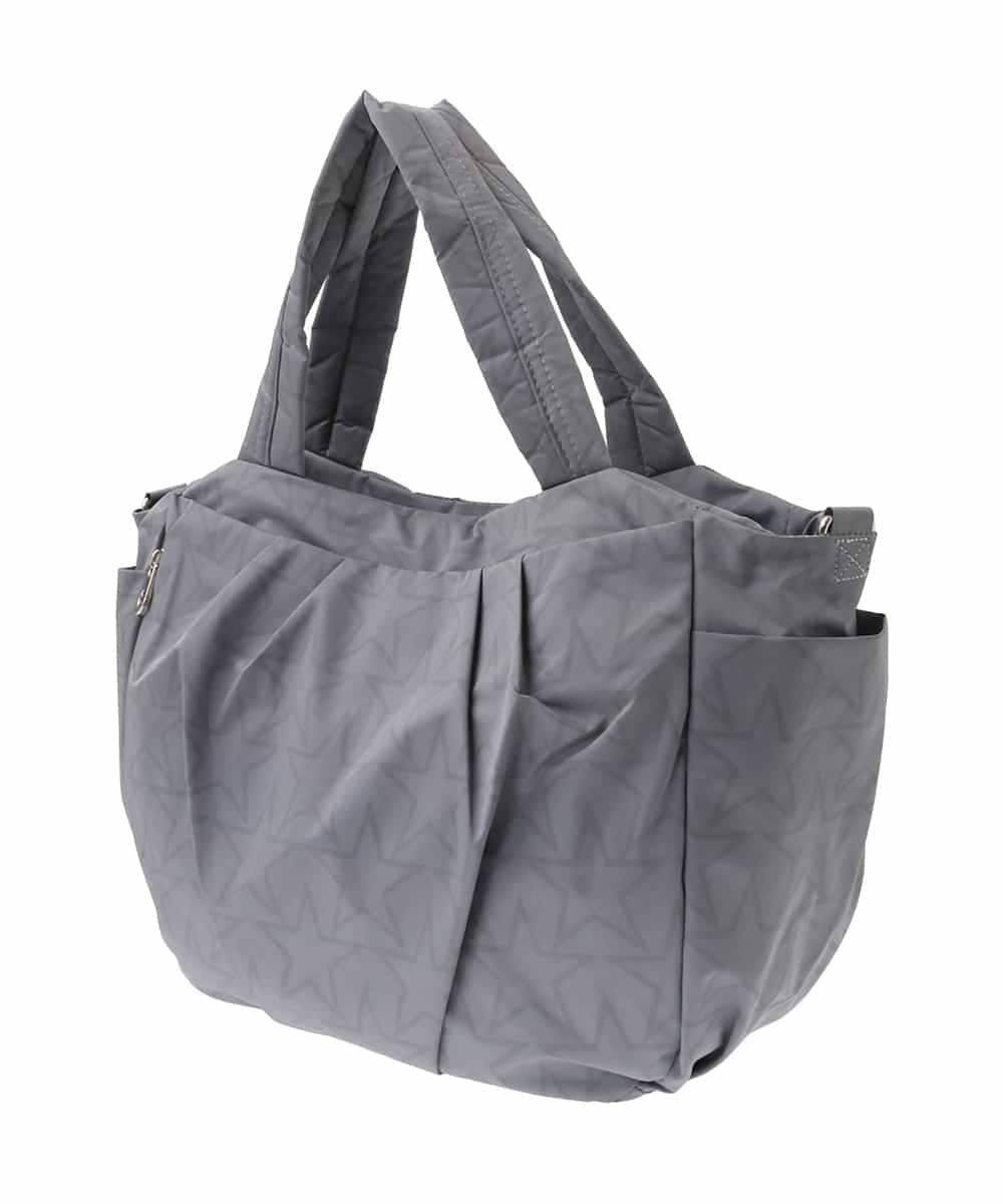 BPRGA43160 MK MICHEL KLEIN BAG(MK ミッシェルクラン バッグ) [2WAY/A4収納可]スター柄タックデザイントートバッグ グレー