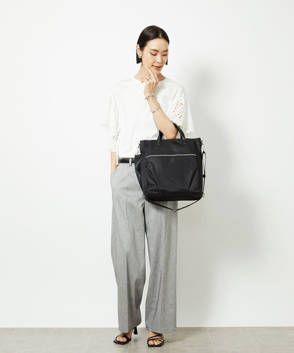 BPRGA62160 MK MICHEL KLEIN BAG(MK ミッシェルクラン バッグ) [3WAY/撥水加工]異素材MIXナイロンリュック ライトブルー