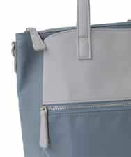 BPRGA62160 MK MICHEL KLEIN BAG(MK ミッシェルクラン バッグ) [3WAY/撥水加工]異素材MIXナイロンリュック ライトブルー