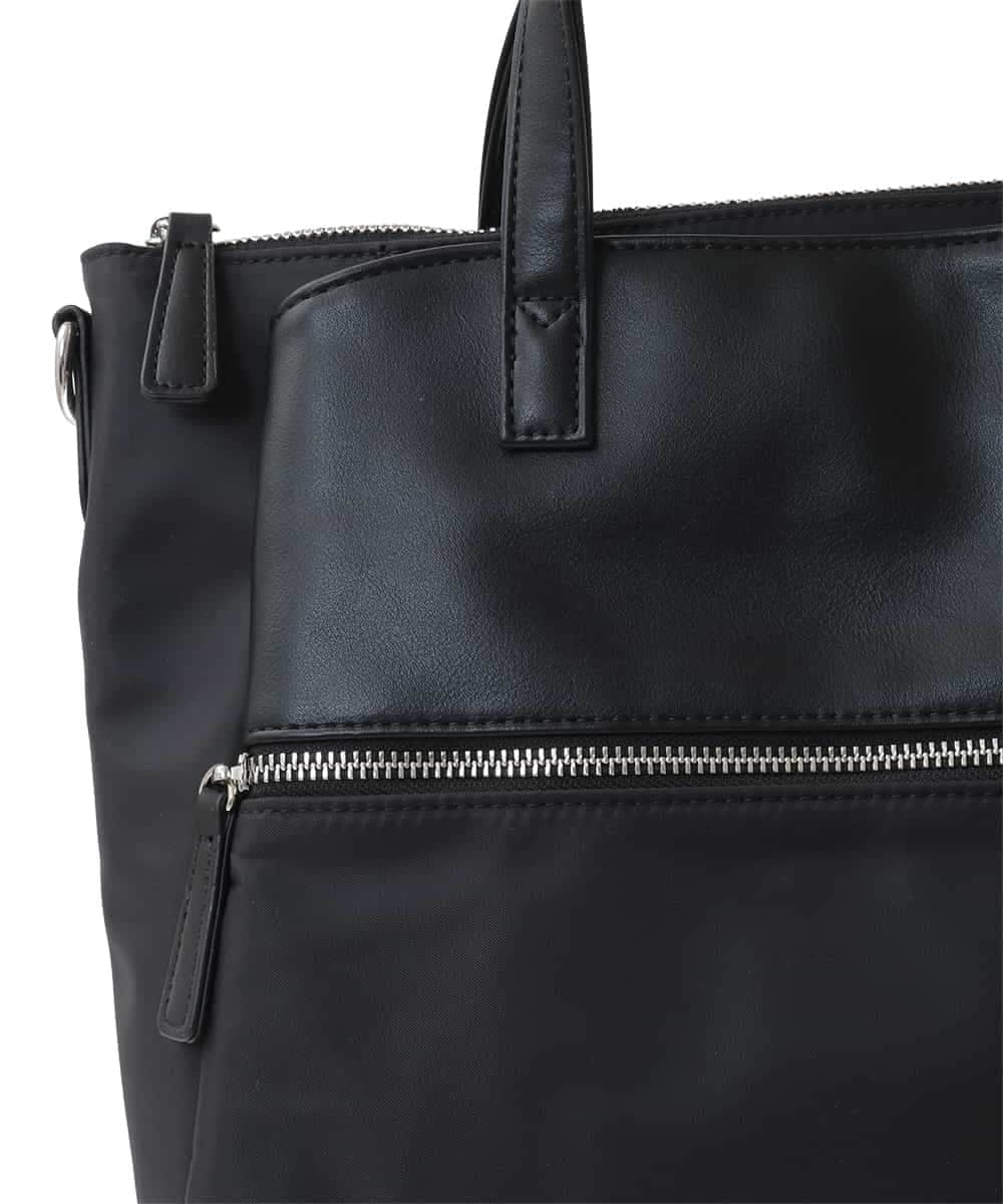 BPRGA62160 MK MICHEL KLEIN BAG(MK ミッシェルクラン バッグ) [3WAY/撥水加工]異素材MIXナイロンリュック ライトブルー
