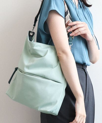 BPRGD51160 MK MICHEL KLEIN BAG [2WAY]アクセントハンドルナイロンバッグ