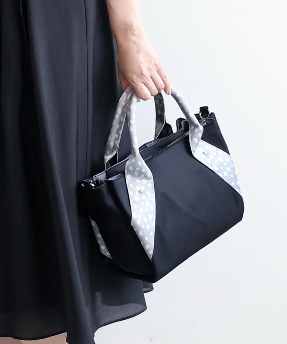 BPRGD52150 MK MICHEL KLEIN BAG(MK ミッシェルクラン バッグ) [2WAY]ドットハンドルナイロンコンパクトバッグ ブラック