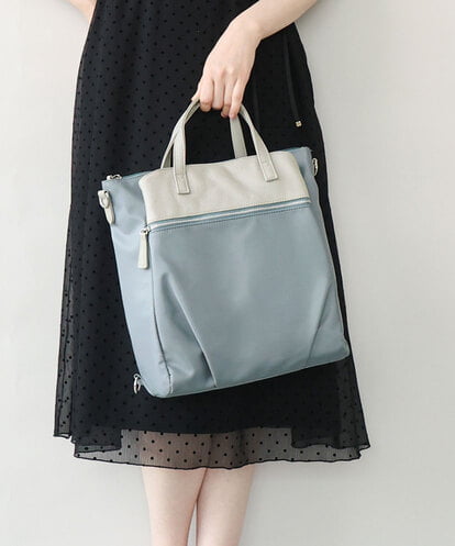 BPRGD62180 MK MICHEL KLEIN BAG [3WAY/撥水]レザーナイロン多機能スクエアバッグ