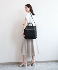 BPRGD62180 MK MICHEL KLEIN BAG(MK ミッシェルクラン バッグ) [3WAY/撥水]レザーナイロン多機能スクエアバッグ ブラック