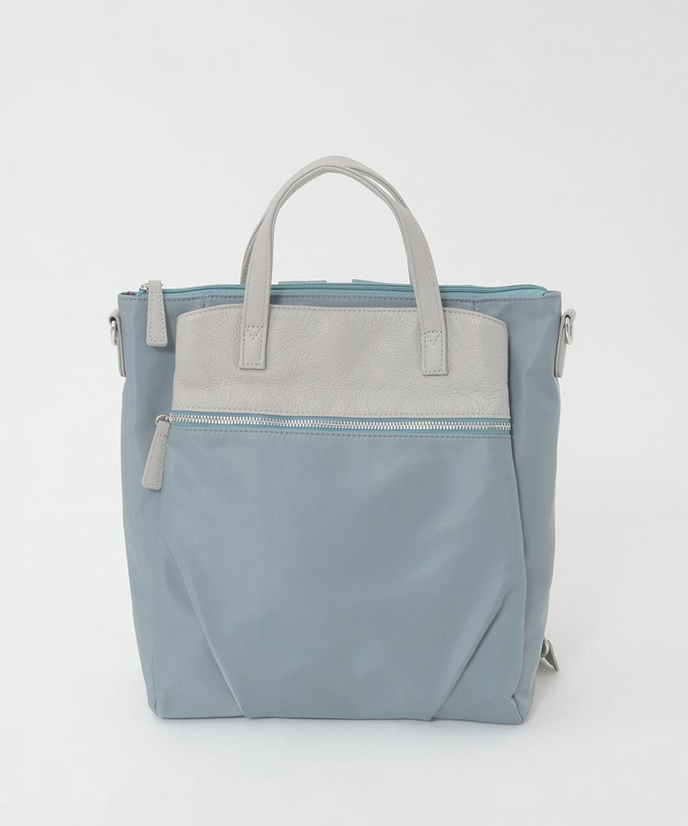 BPRGD62180 MK MICHEL KLEIN BAG(MK ミッシェルクラン バッグ) [3WAY/撥水]レザーナイロン多機能スクエアバッグ ブラック