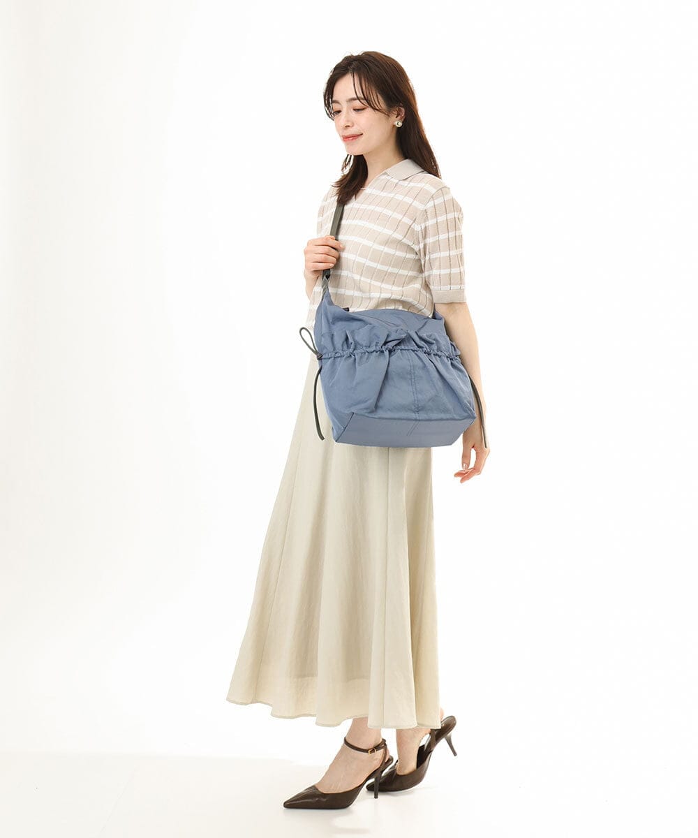 BPRGD92150 MK MICHEL KLEIN BAG(MK ミッシェルクラン バッグ) [2WAY/A4収納可]ギャザーポケットナイロンデザインバッグ ダークグレー
