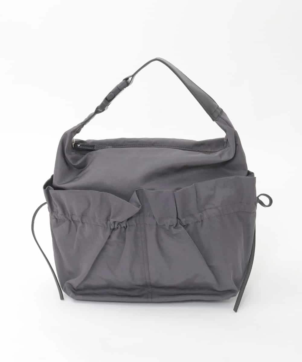 BPRGD92150 MK MICHEL KLEIN BAG(MK ミッシェルクラン バッグ) [2WAY/A4収納可]ギャザーポケットナイロンデザインバッグ ダークグレー