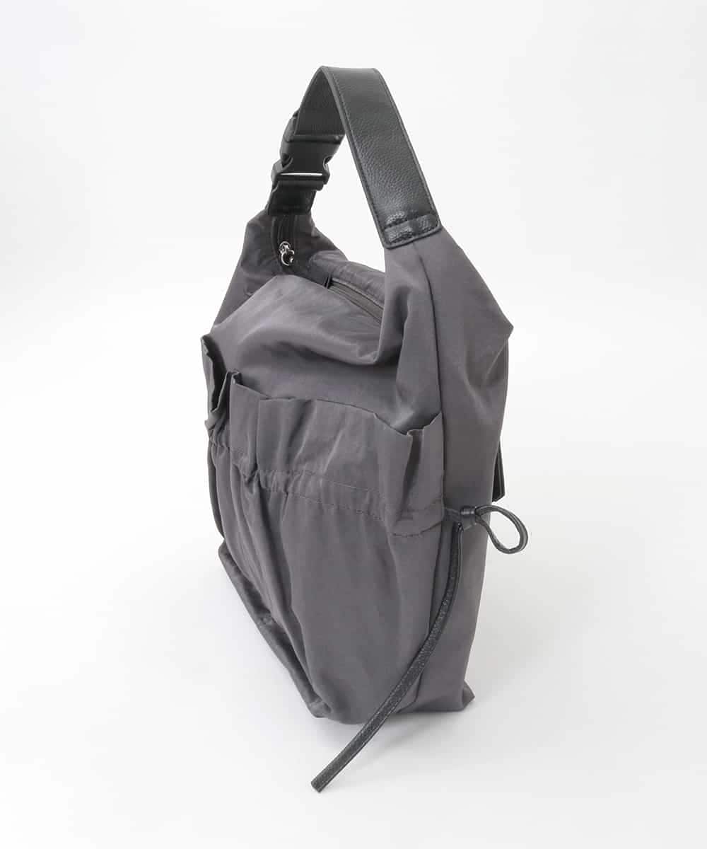 BPRGD92150 MK MICHEL KLEIN BAG(MK ミッシェルクラン バッグ) [2WAY/A4収納可]ギャザーポケットナイロンデザインバッグ ダークグレー