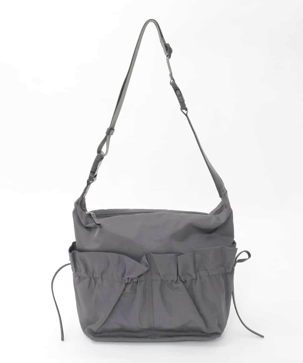 BPRGD92150 MK MICHEL KLEIN BAG(MK ミッシェルクラン バッグ) [2WAY/A4収納可]ギャザーポケットナイロンデザインバッグ ダークグレー