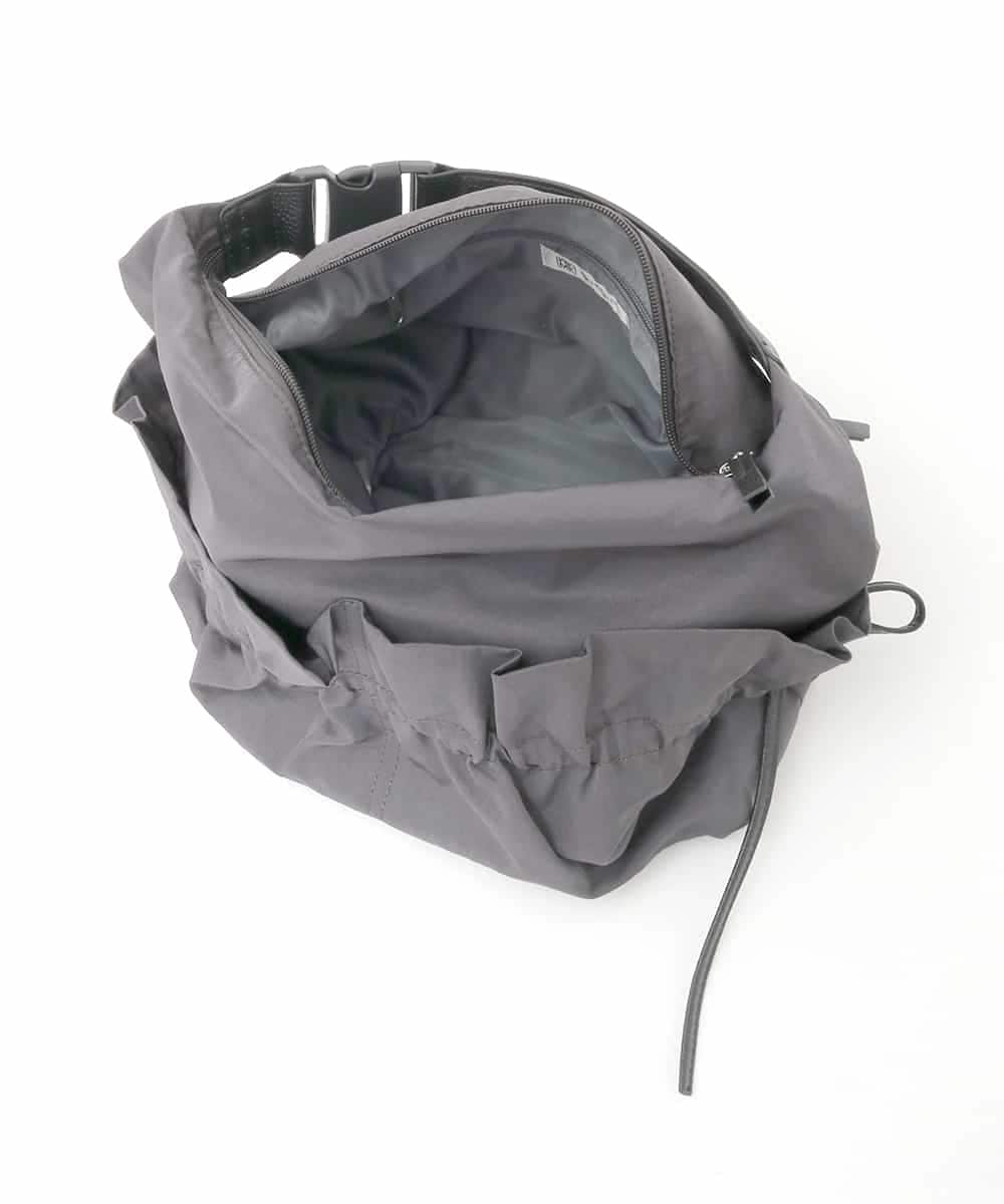 BPRGD92150 MK MICHEL KLEIN BAG(MK ミッシェルクラン バッグ) [2WAY/A4収納可]ギャザーポケットナイロンデザインバッグ ダークグレー