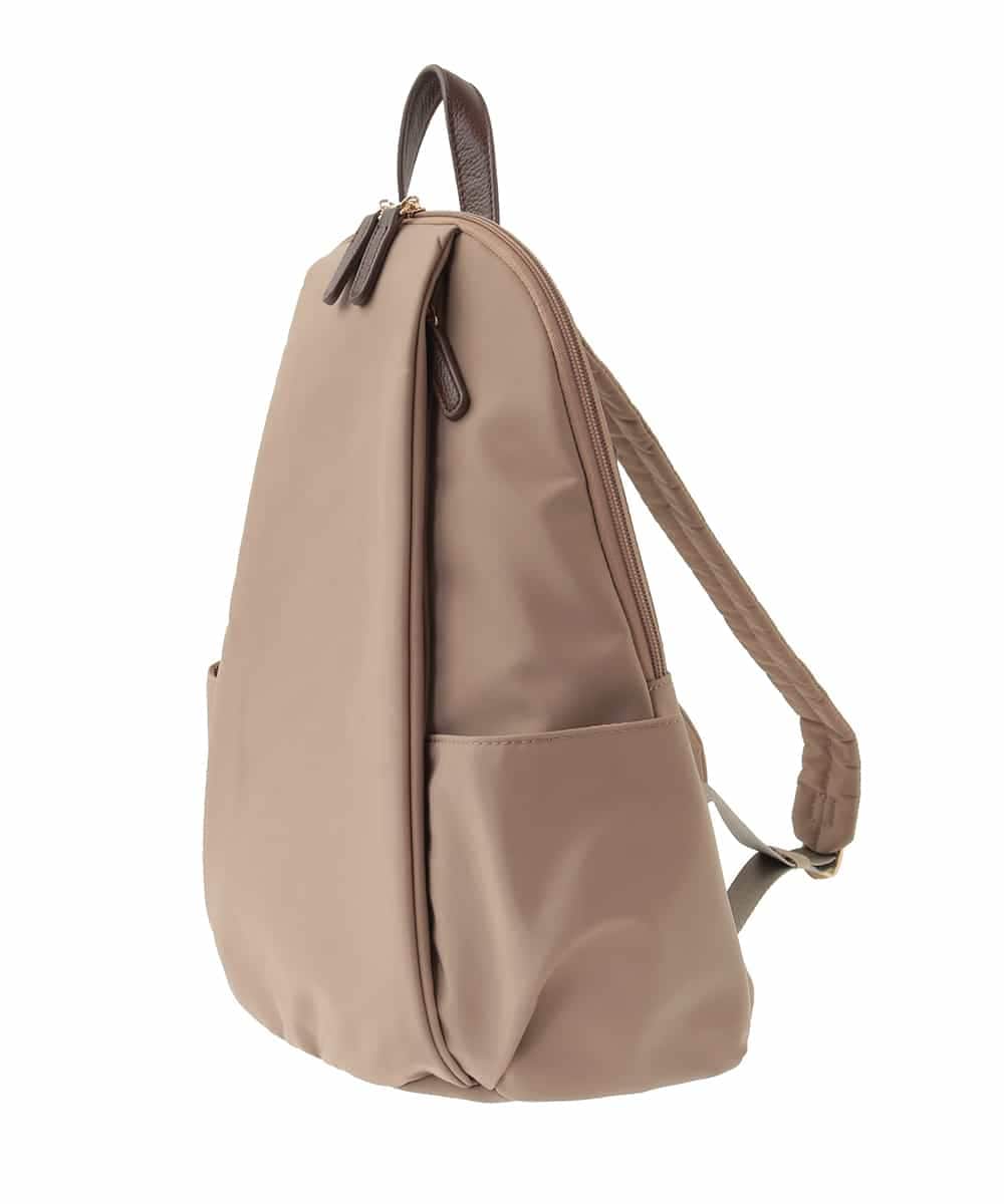 BPRJA74160 MK MICHEL KLEIN BAG(MK ミッシェルクラン バッグ) [撥水/A4収納可]タックデザインラウンドジップリュック ベージュ