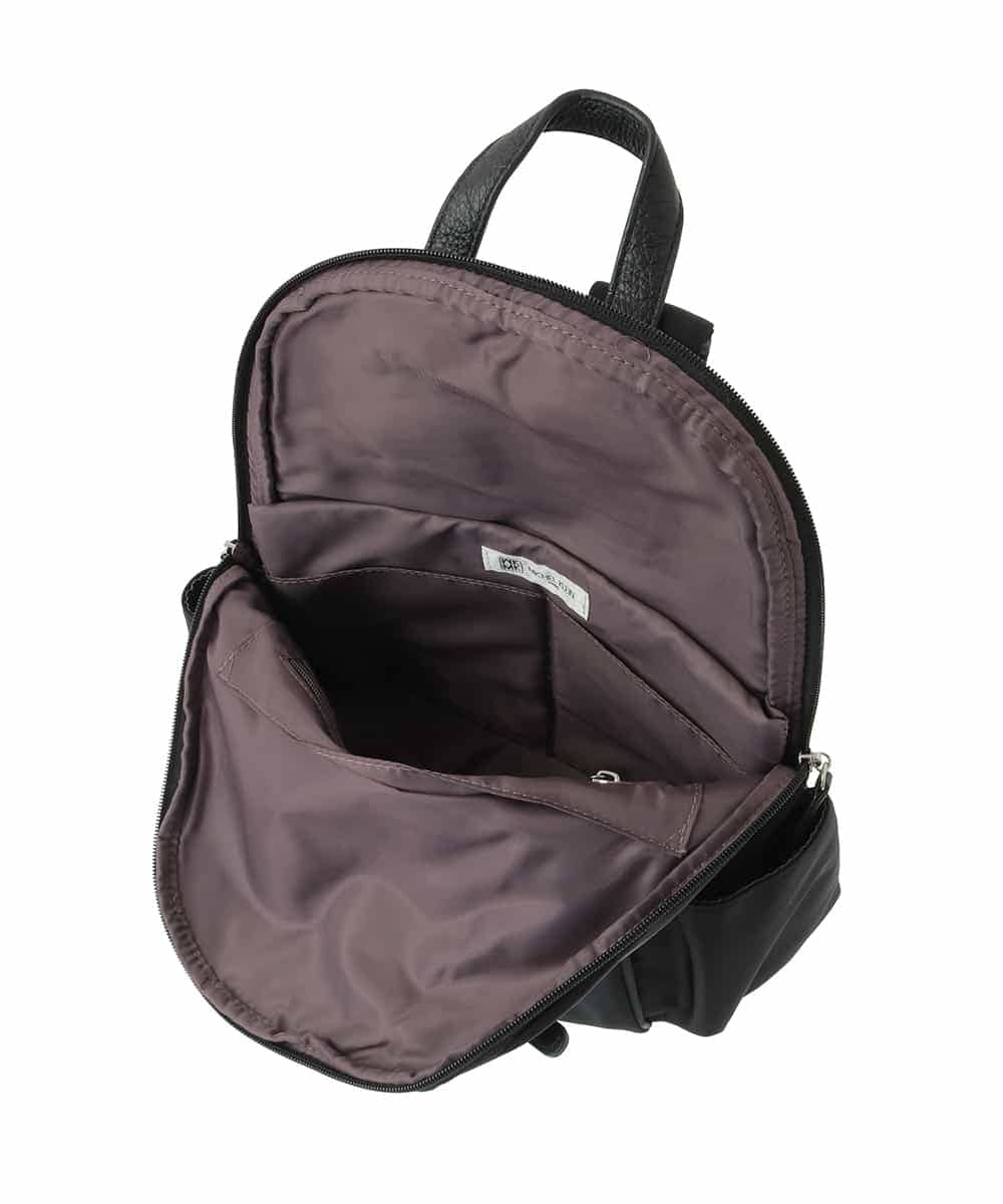 BPRJA74160 MK MICHEL KLEIN BAG(MK ミッシェルクラン バッグ) [撥水/A4収納可]タックデザインラウンドジップリュック ベージュ