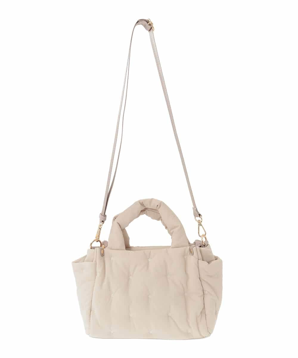 BPRJA81150 MK MICHEL KLEIN BAG(MK ミッシェルクラン バッグ) [2WAY]スター刺繍パフトートバッグ アイボリー