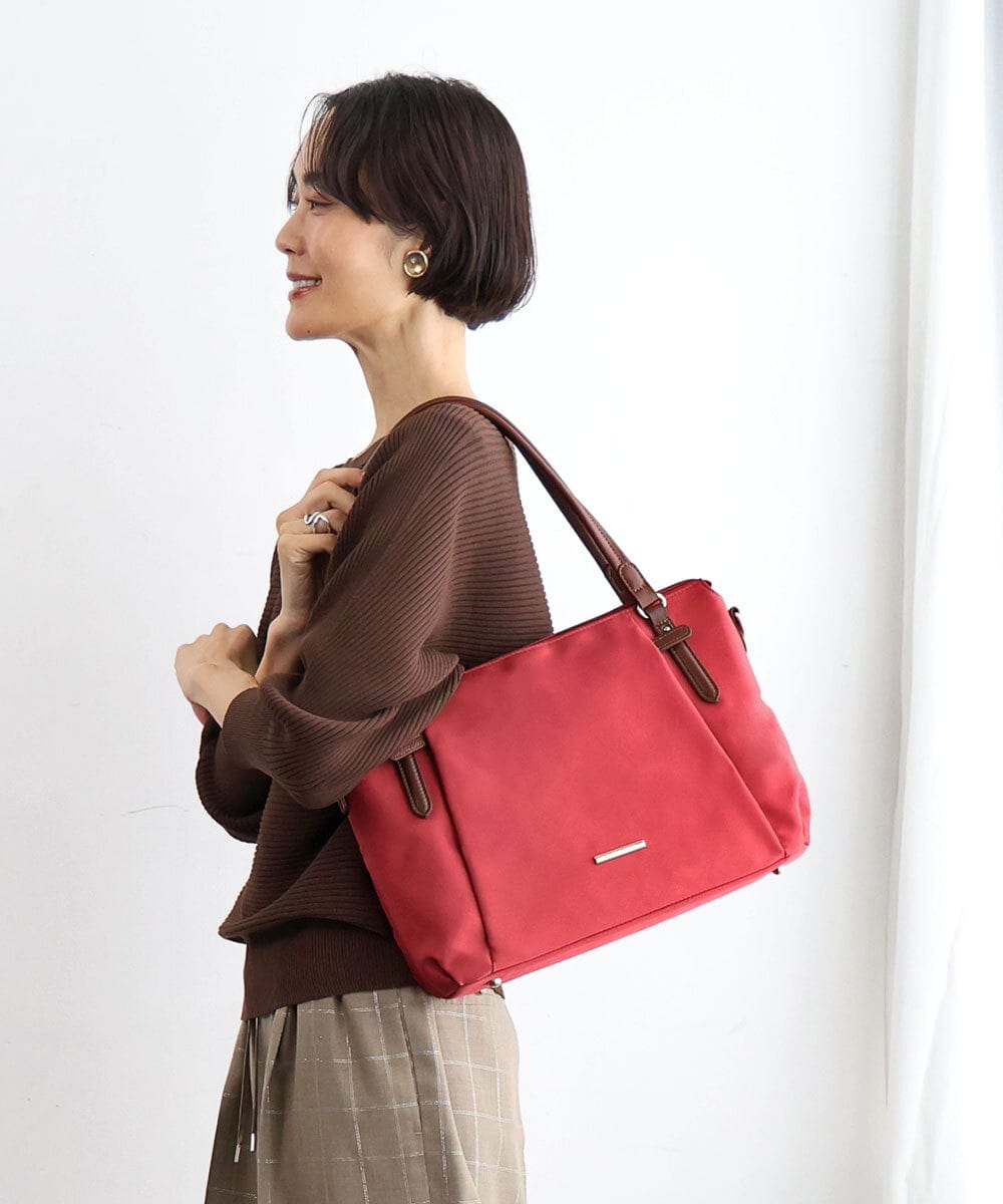 BPRJD87170 MK MICHEL KLEIN BAG(MK ミッシェルクラン バッグ) [2WAY/撥水/A4収納可]牛革ジョイントデザイントートバッグ レッド