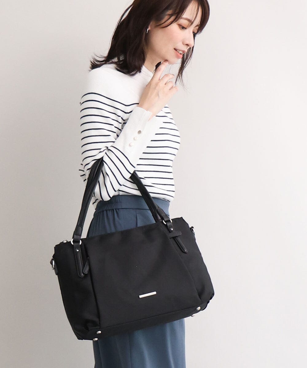BPRJD87170 MK MICHEL KLEIN BAG(MK ミッシェルクラン バッグ) [2WAY/撥水/A4収納可]牛革ジョイントデザイントートバッグ ブラック