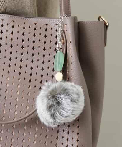 BPSAM11035 MK MICHEL KLEIN BAG ラビットファーチャーム