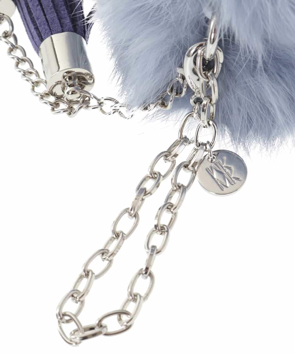 BPSAP91038 MK MICHEL KLEIN BAG(MK ミッシェルクラン バッグ) フリンジファーチャーム ライトブルー