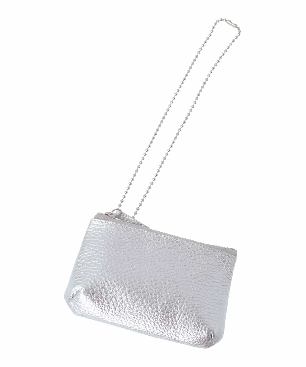 BPSES21050 MK MICHEL KLEIN BAG(MK ミッシェルクラン バッグ) カウレザーコンパクトポーチ シルバー