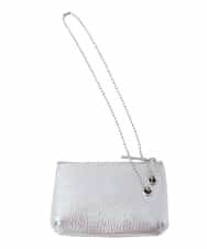 BPSES21050 MK MICHEL KLEIN BAG(MK ミッシェルクラン バッグ) カウレザーコンパクトポーチ シルバー