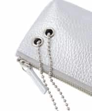 BPSES21050 MK MICHEL KLEIN BAG(MK ミッシェルクラン バッグ) カウレザーコンパクトポーチ シルバー