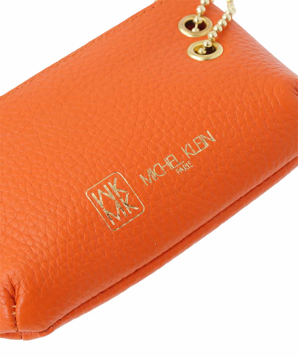 BPSES21050 MK MICHEL KLEIN BAG(MK ミッシェルクラン バッグ) カウレザーコンパクトポーチ シルバー