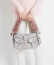 BPSJE11045 MK MICHEL KLEIN BAG(MK ミッシェルクラン バッグ) フェイクファーアレンジ持ち手 ベージュ