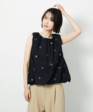 CTBID01060 TONEA(トネア) フラワー刺繍 バルーンノースリーブブラウス ホワイト