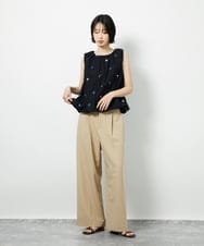 CTBID01060 TONEA(トネア) フラワー刺繍 バルーンノースリーブブラウス ホワイト