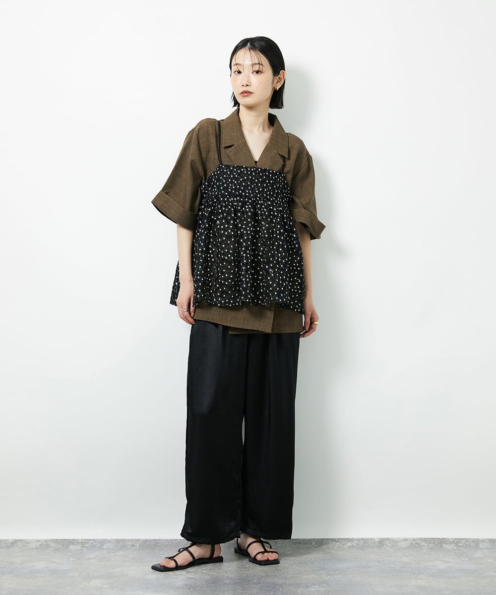 CTBID02055 TONEA(トネア) チュールフラワー刺繍キャミ ブラック