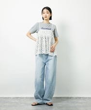 CTBID02055 TONEA(トネア) チュールフラワー刺繍キャミ ブラック