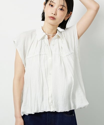 CTBID04054 TONEA ニュアンスストライプ バルーンシャーリングシャツ