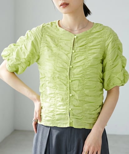 CTBID05060 TONEA シャーリングブラウス