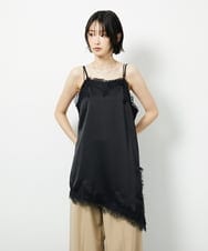 CTBID06059 TONEA(トネア) サテンレースアシメキャミ ブラック