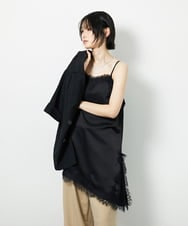 CTBID06059 TONEA(トネア) サテンレースアシメキャミ ブラック