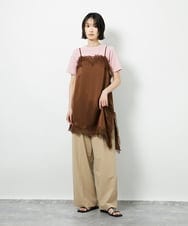 CTBID06059 TONEA(トネア) サテンレースアシメキャミ ブラック